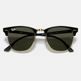 Square Clubmaster Black on Gold Sunglasses