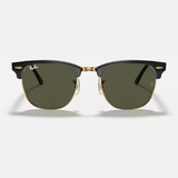 Square Clubmaster Black on Gold Sunglasses