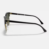 Square Clubmaster Black on Gold Sunglasses