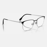 Square Black Silver Eyeglasses