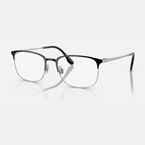 Square Black Silver Eyeglasses