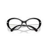 نظارات طبية أسود مع فضي بيضاوي