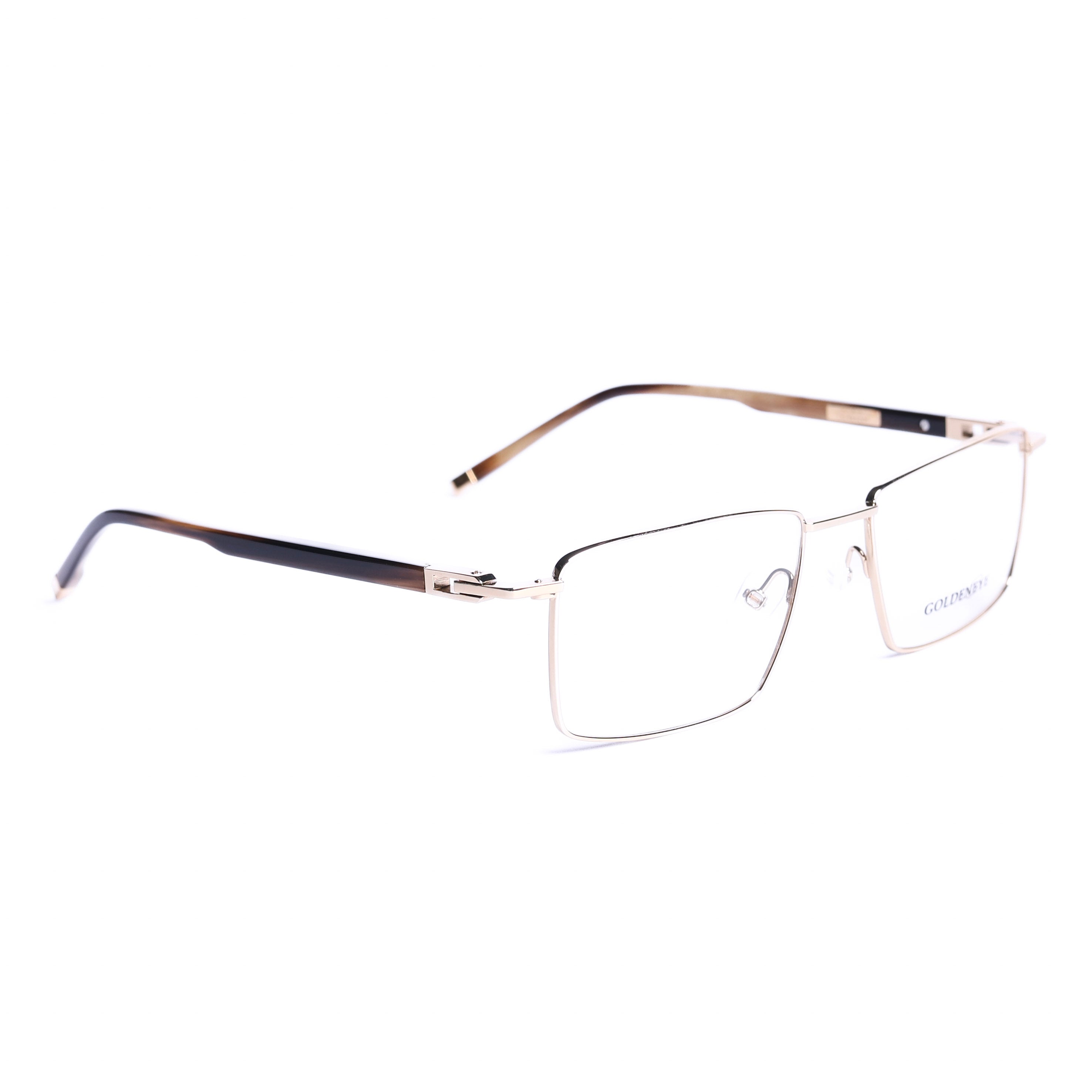 Rectangular Pale Gold Eyeglasses