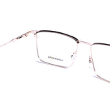 Rectangular Black On Pale Gold Eyeglasses
