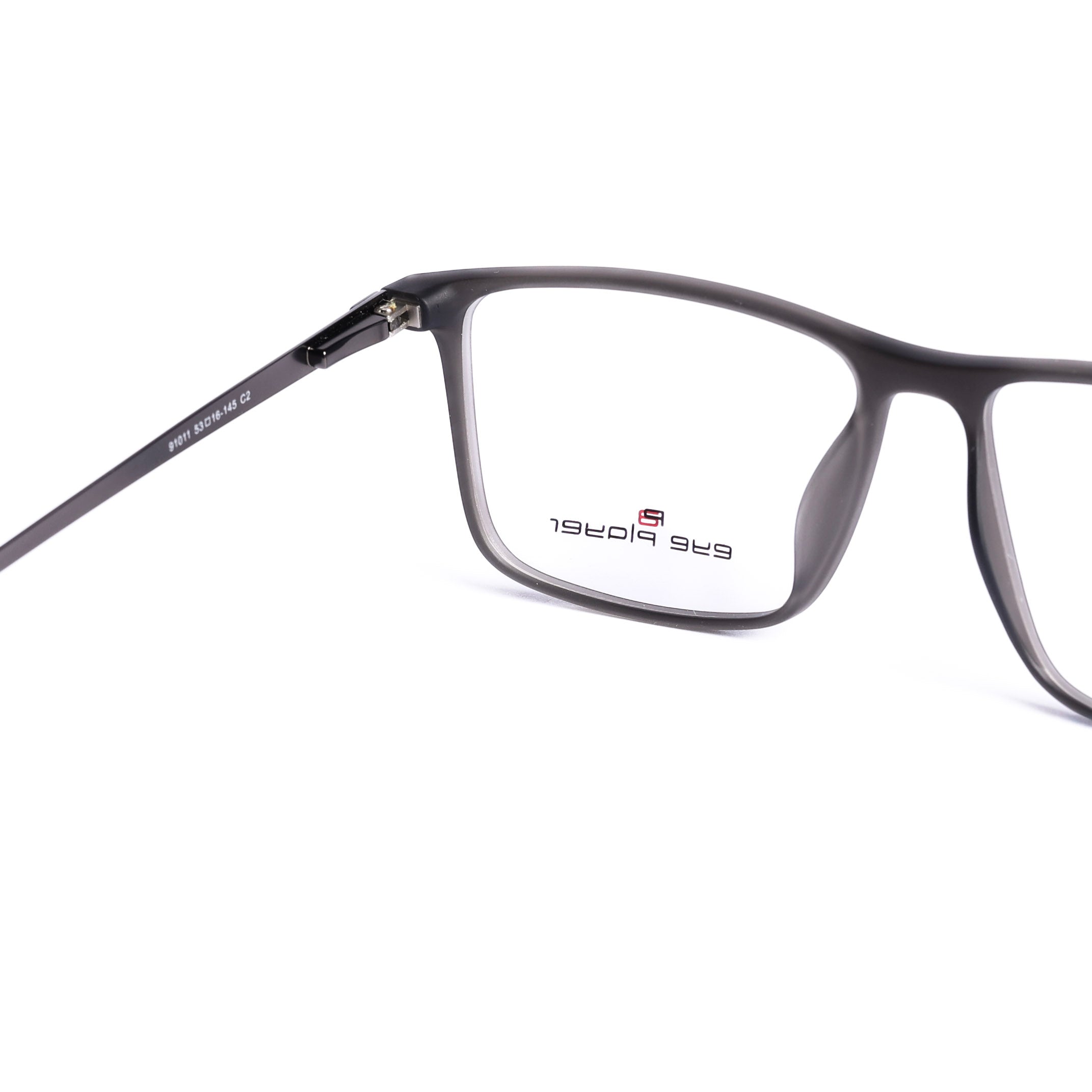 Square Metalic Gray Eyeglasses