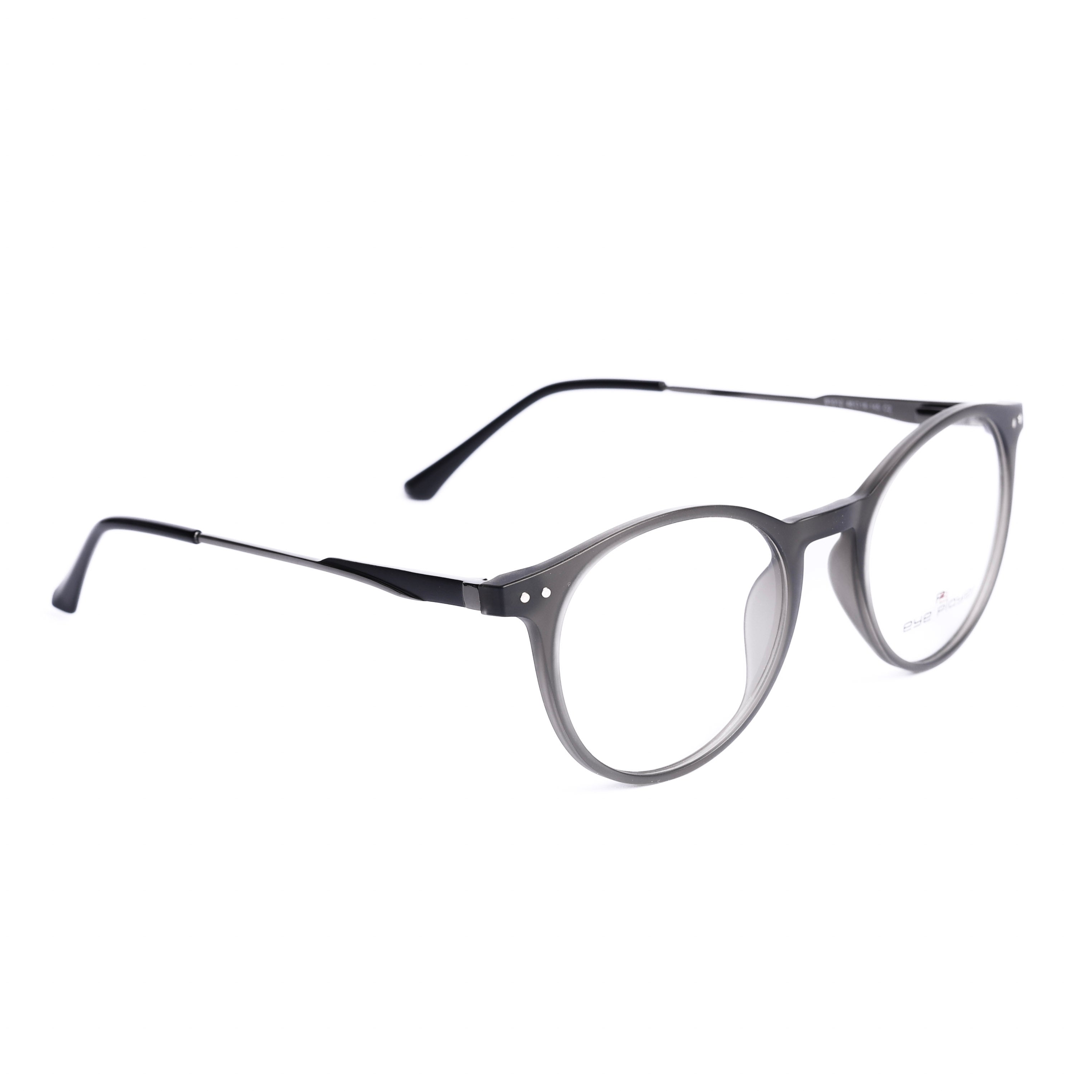 Round Dark Gray Eyeglasses