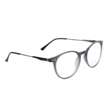 Round Dark Gray Eyeglasses