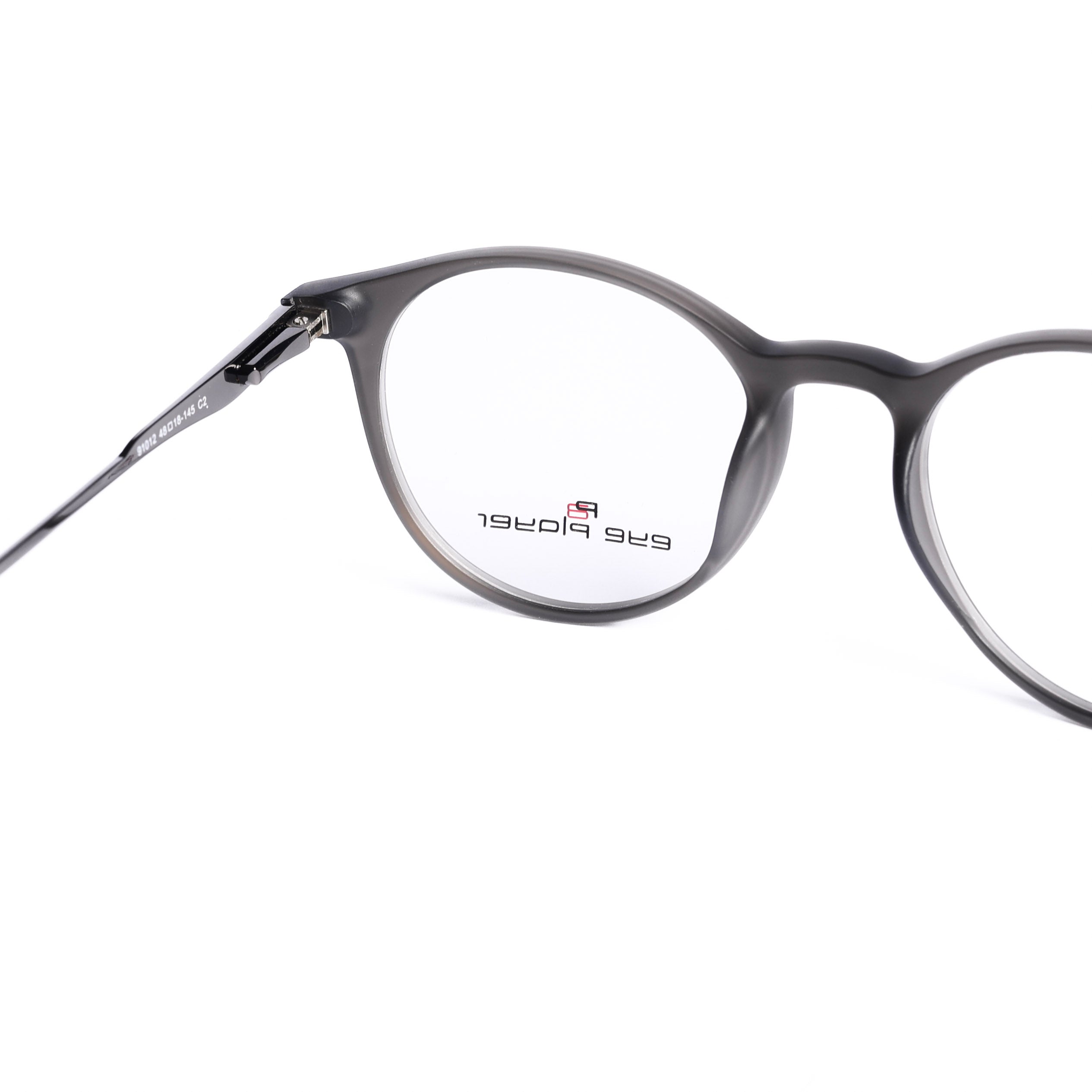Round Dark Gray Eyeglasses