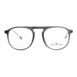 Round Dark Gray Eyeglasses