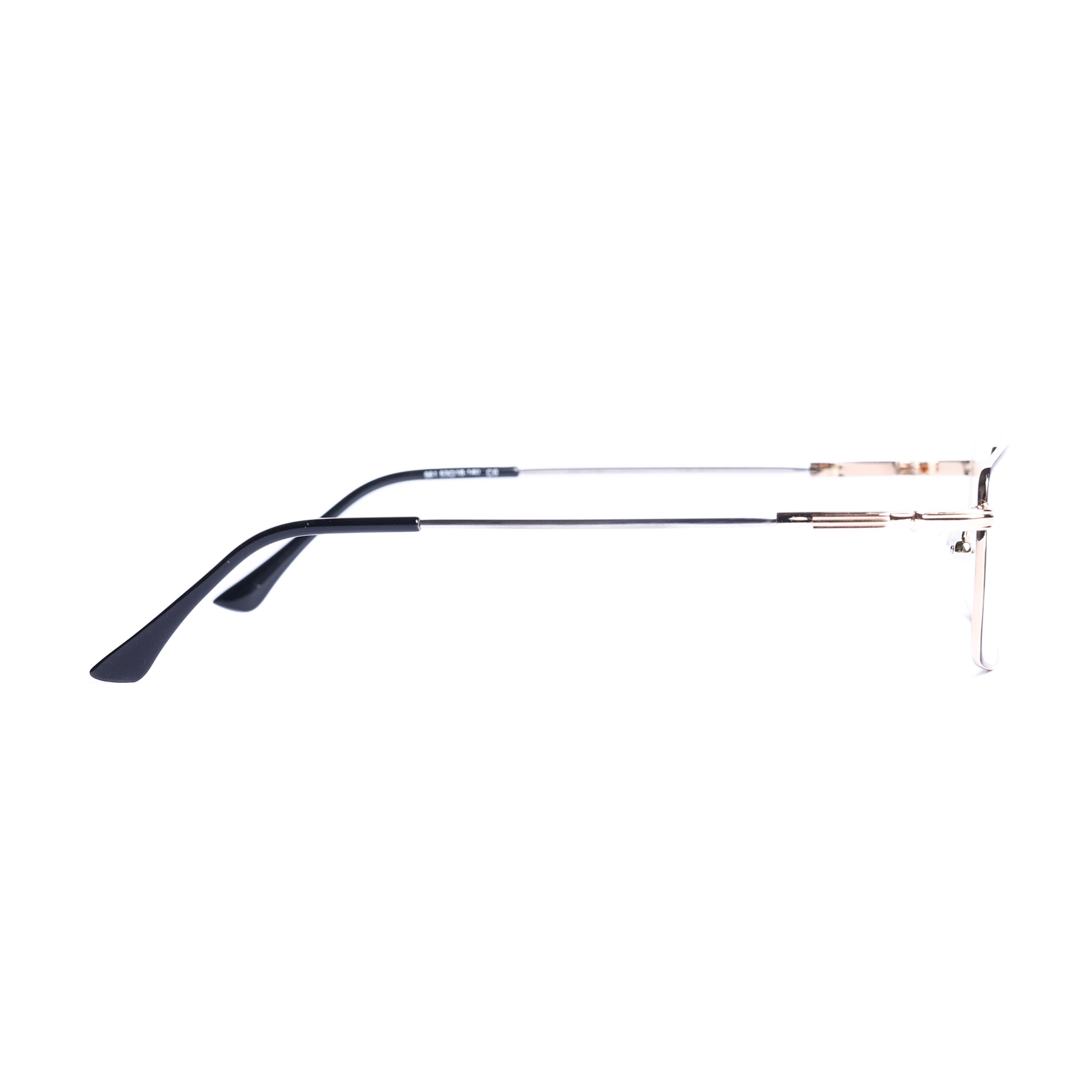Rectangular Black On Pale Gold Eyeglasses