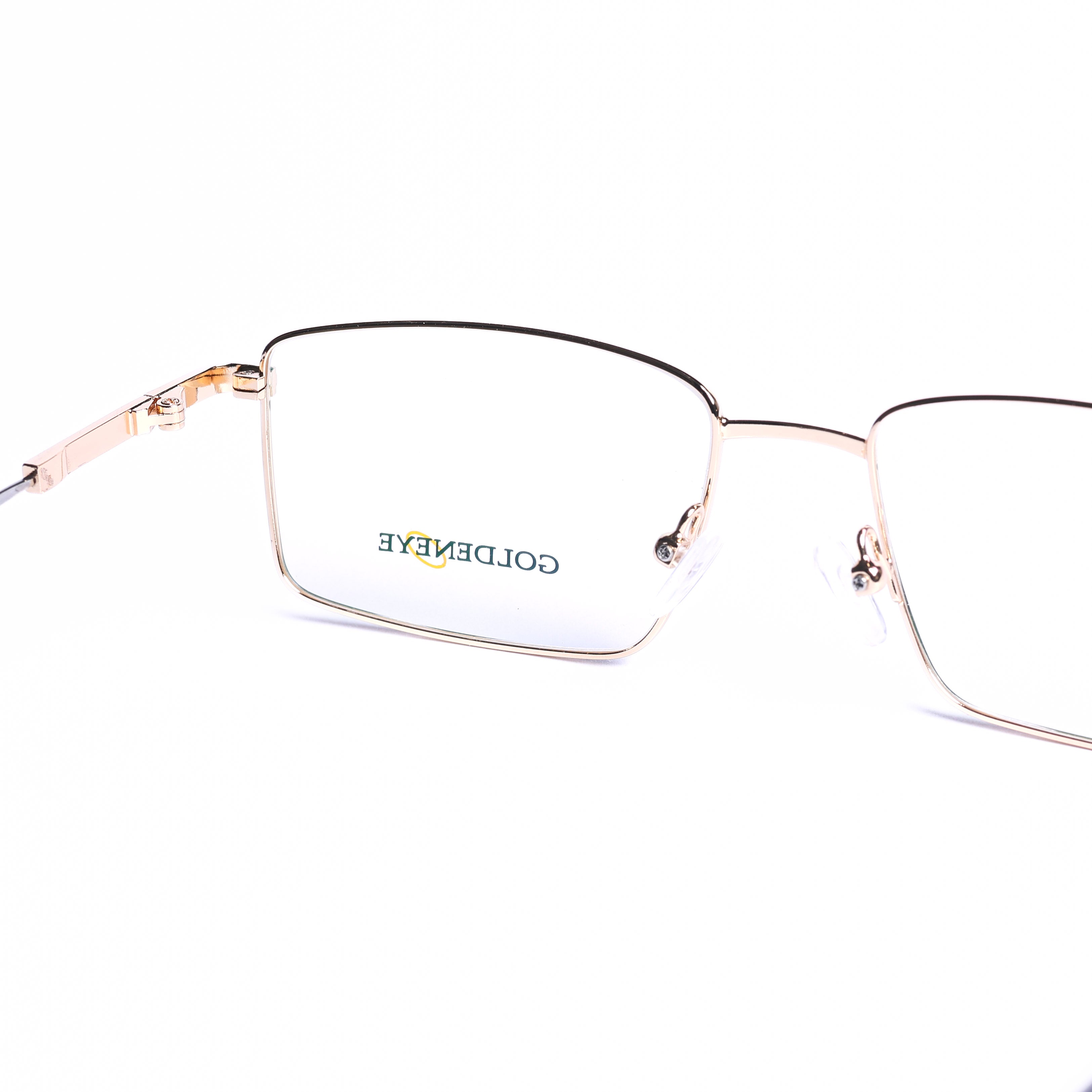 Rectangular Black On Pale Gold Eyeglasses