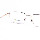 Rectangular Black On Pale Gold Eyeglasses