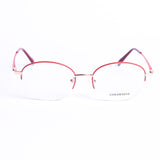 Oval Red Eyeglasses