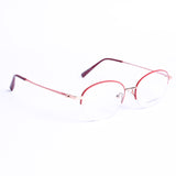 Oval Red Eyeglasses