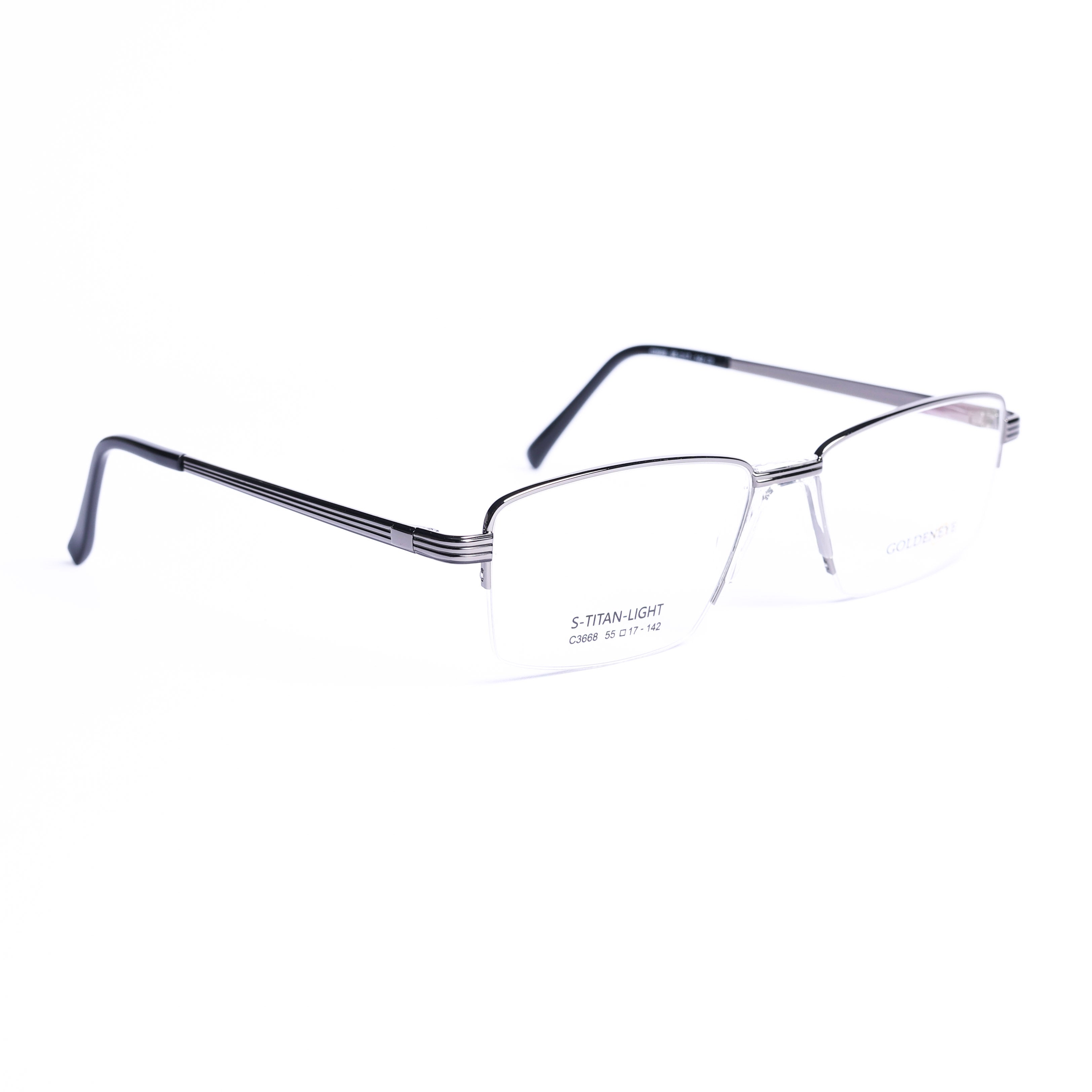 Rectangular Gunmental Eyeglasses