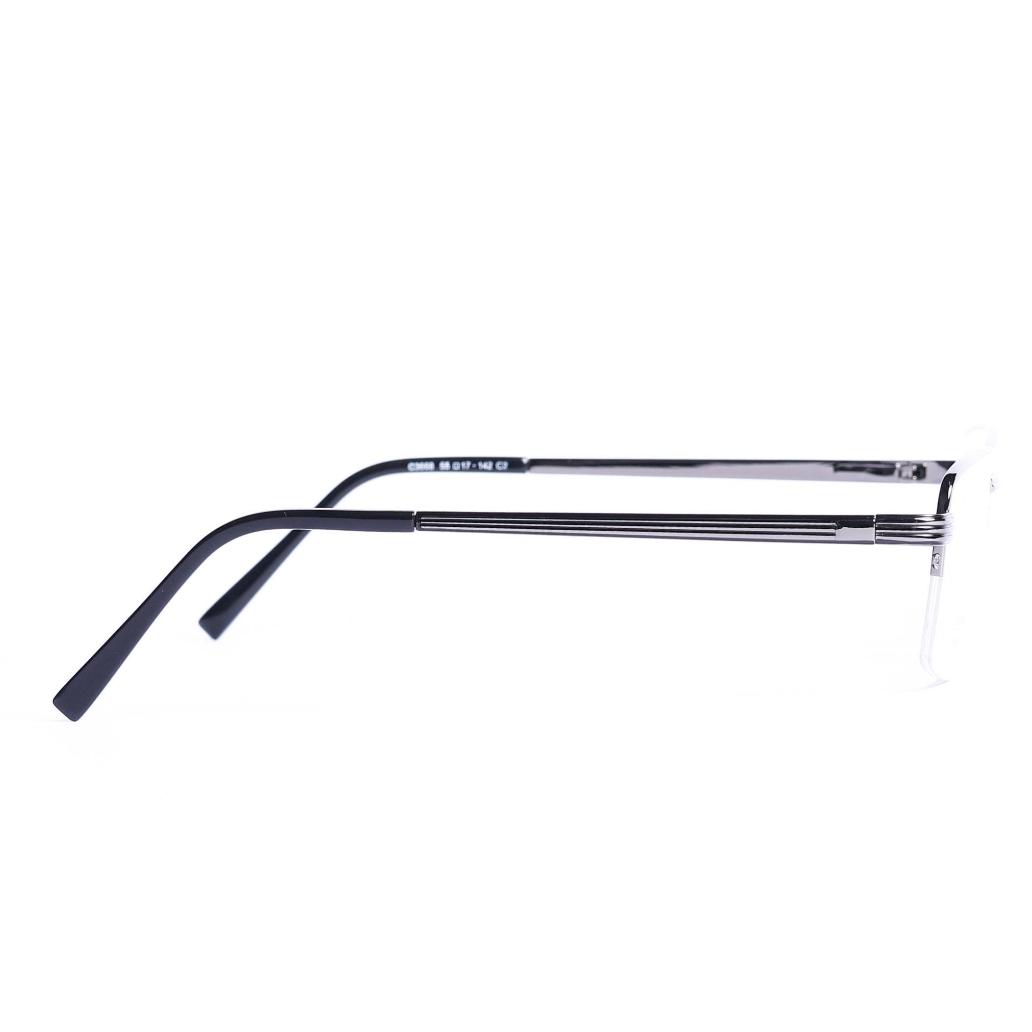 Rectangular Gunmental Eyeglasses