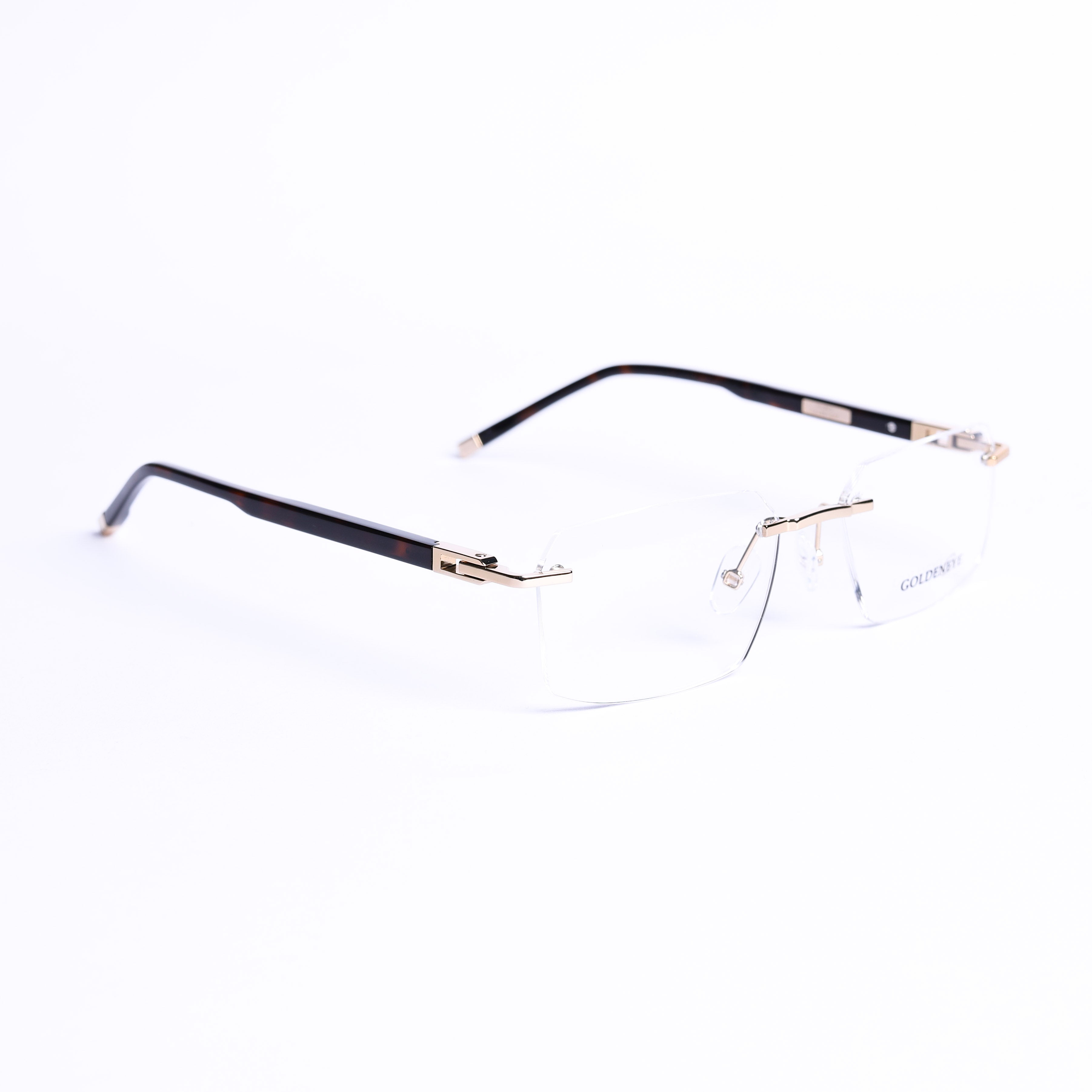 Rectangular Pale Gold Eyeglasses