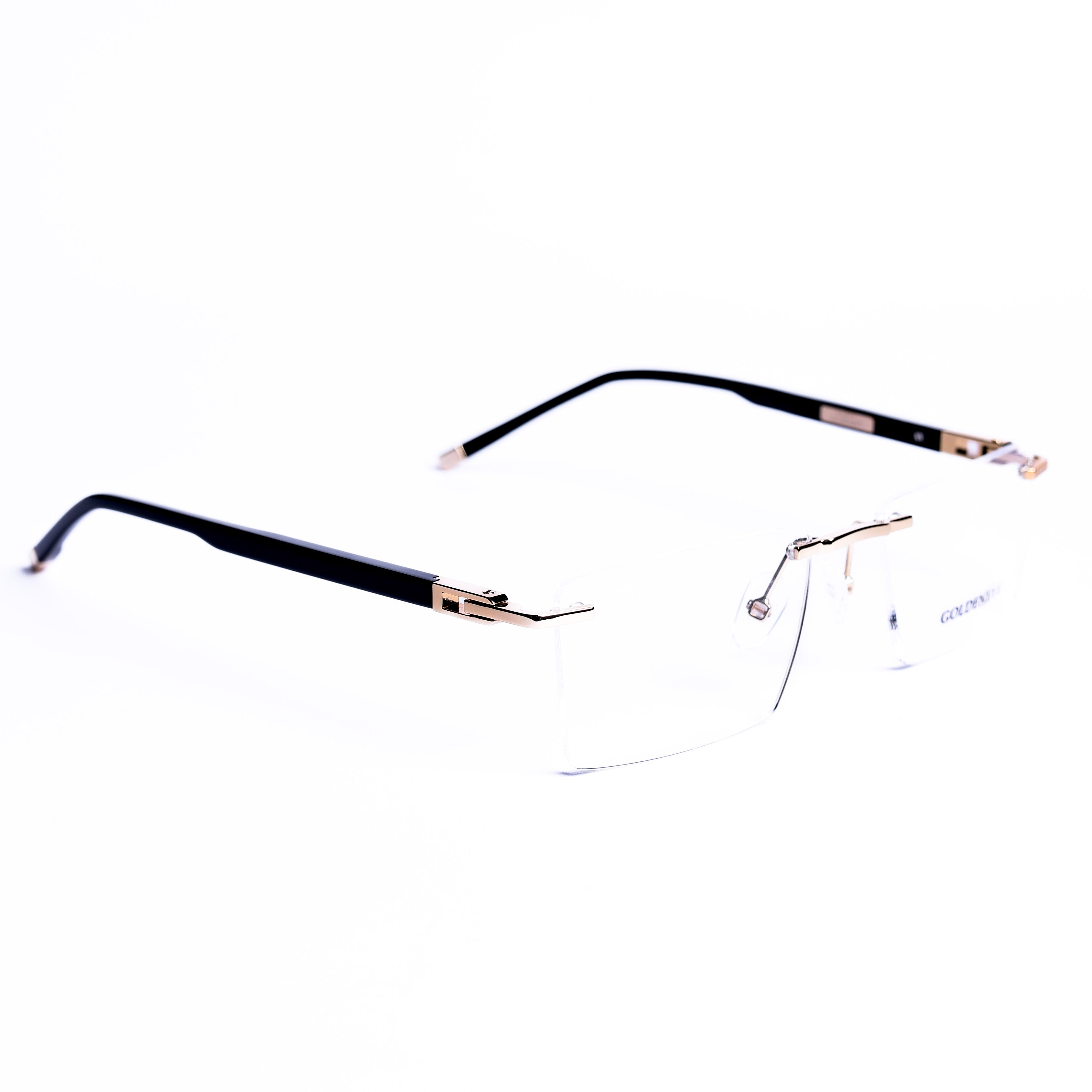 Rectangular Pale Gold Eyeglasses
