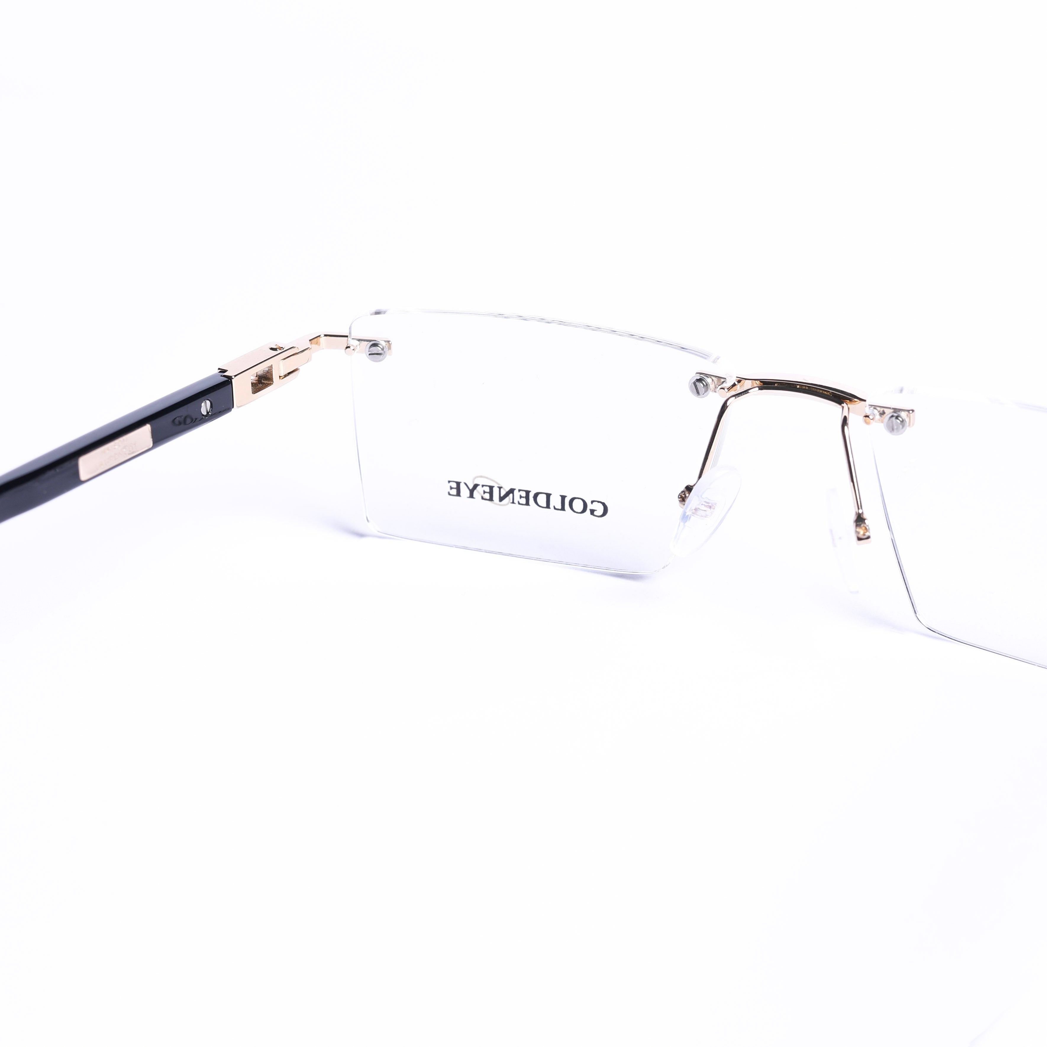 Rectangular Pale Gold Eyeglasses