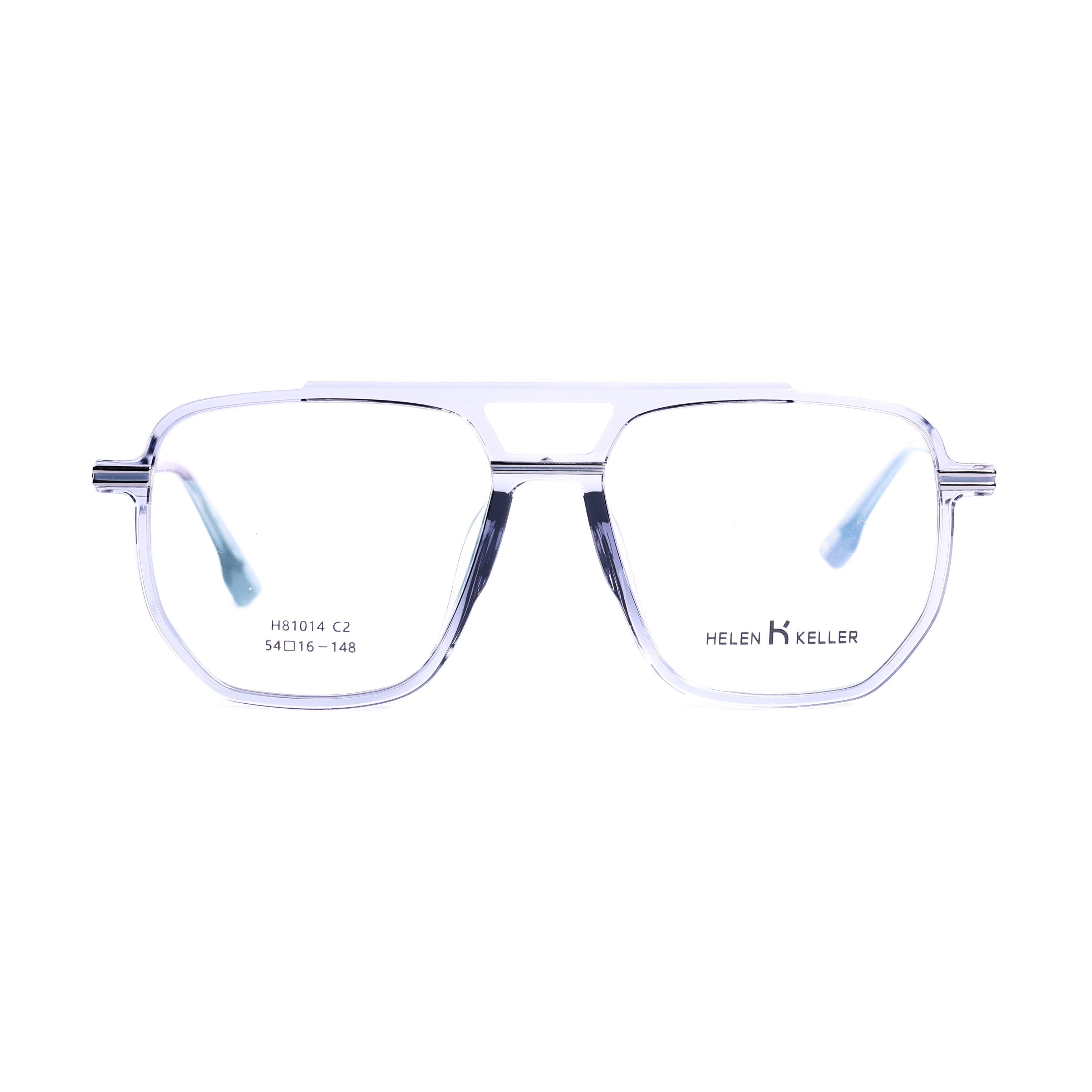 Square Light Blue Transparent Eyeglasses