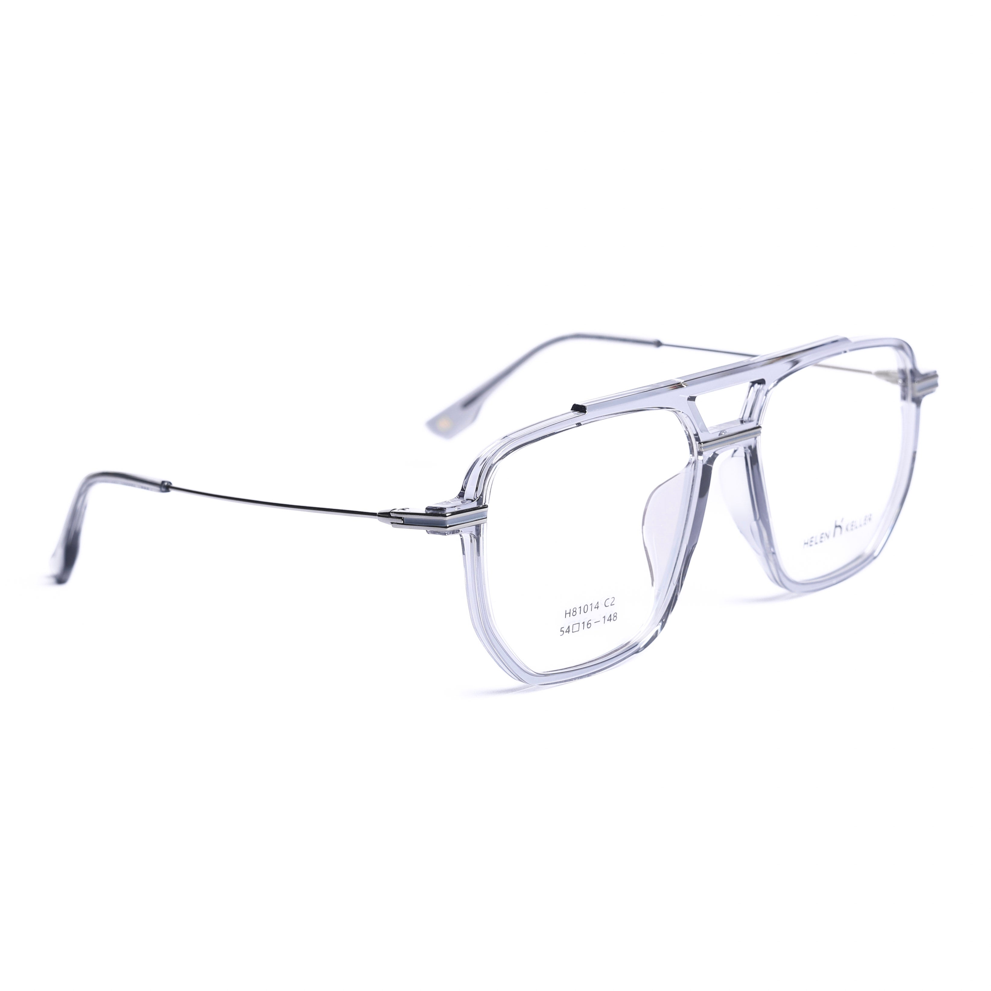 Square Light Blue Transparent Eyeglasses