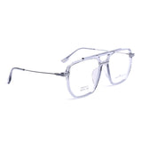 Square Light Blue Transparent Eyeglasses