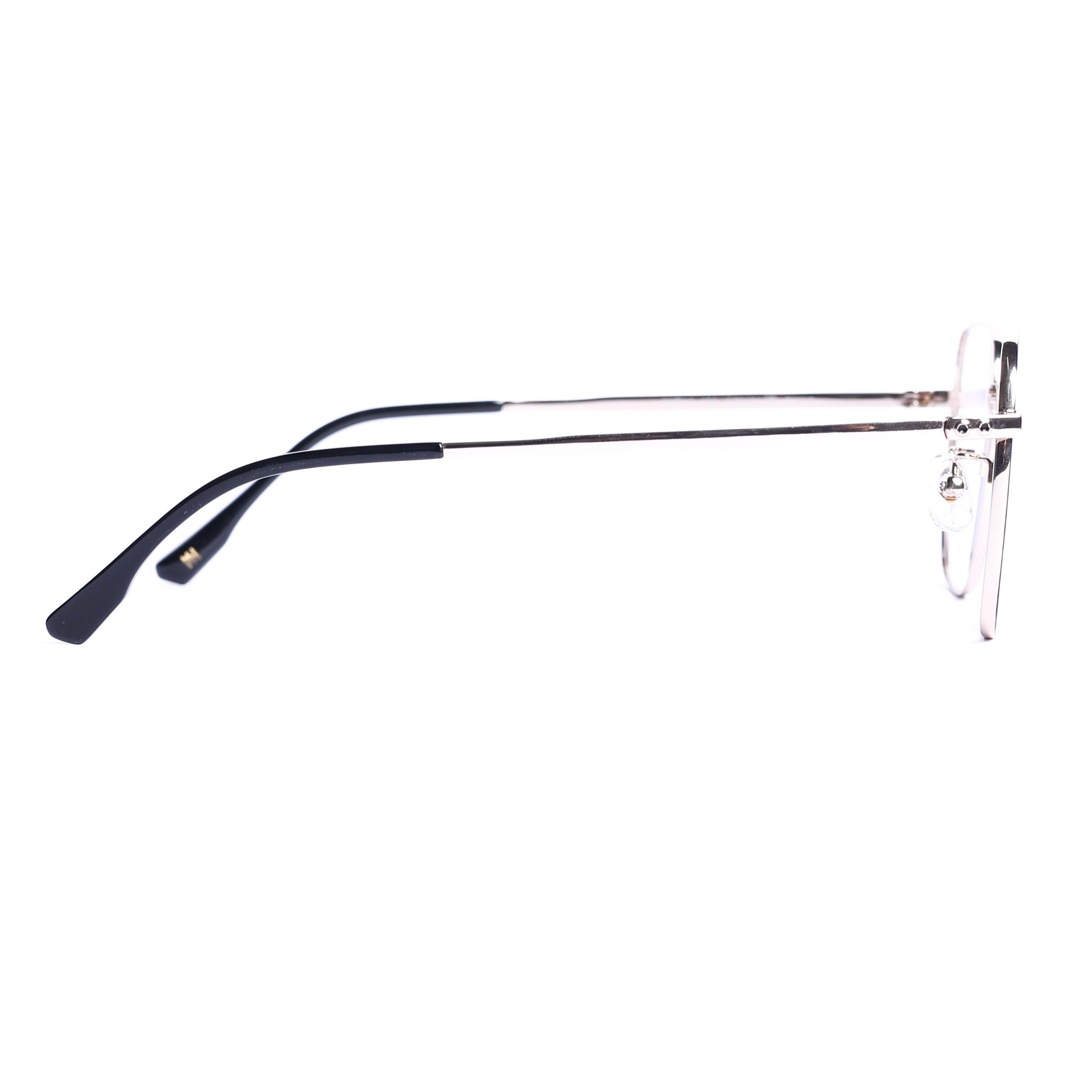 Square Black on Pale Gold Eyeglasses