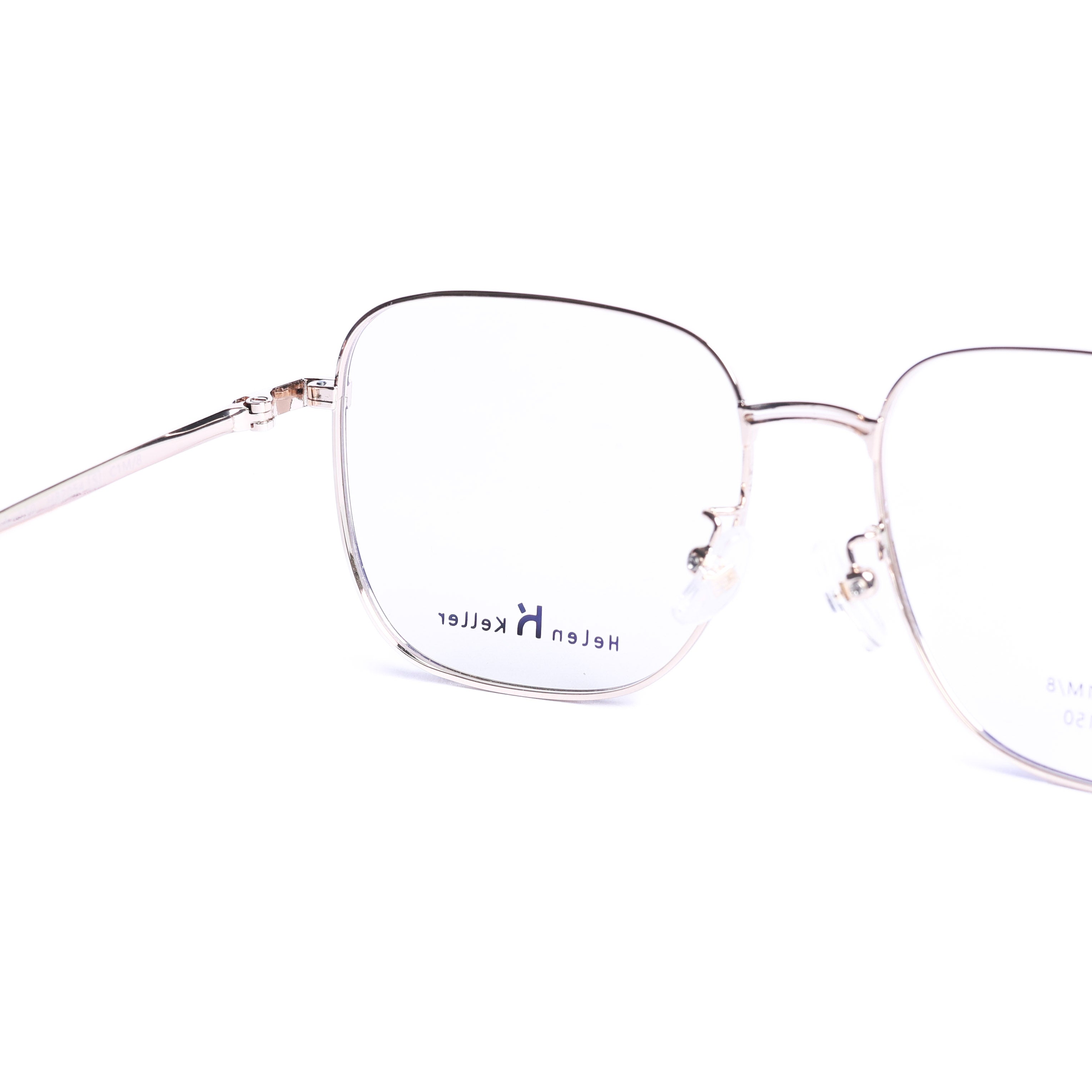 Square Black on Pale Gold Eyeglasses