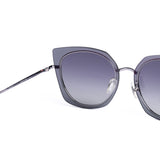 Cat Eye Silver on Transparent Grey Sunglasses