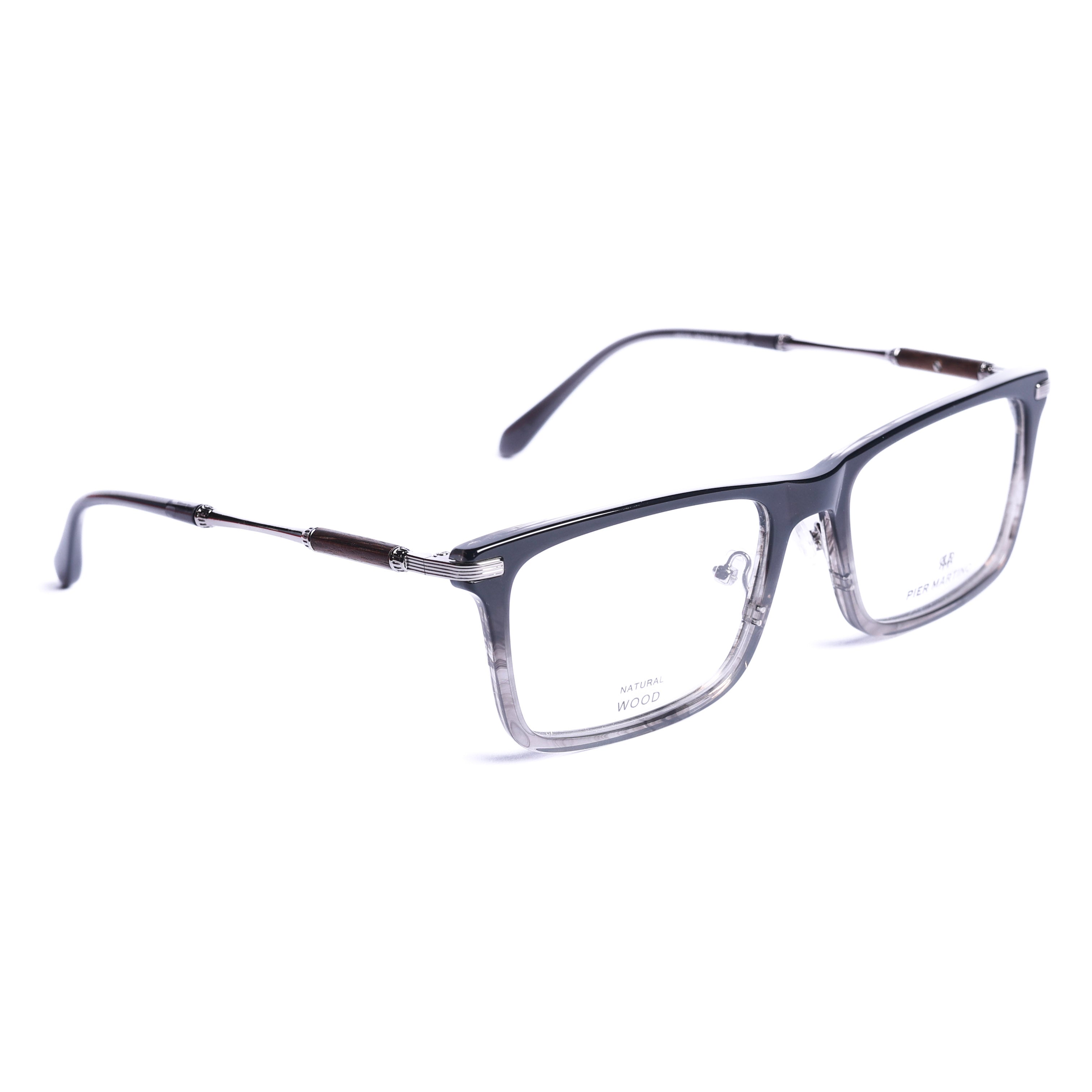 Rectangular Grey Silver Eyeglasses