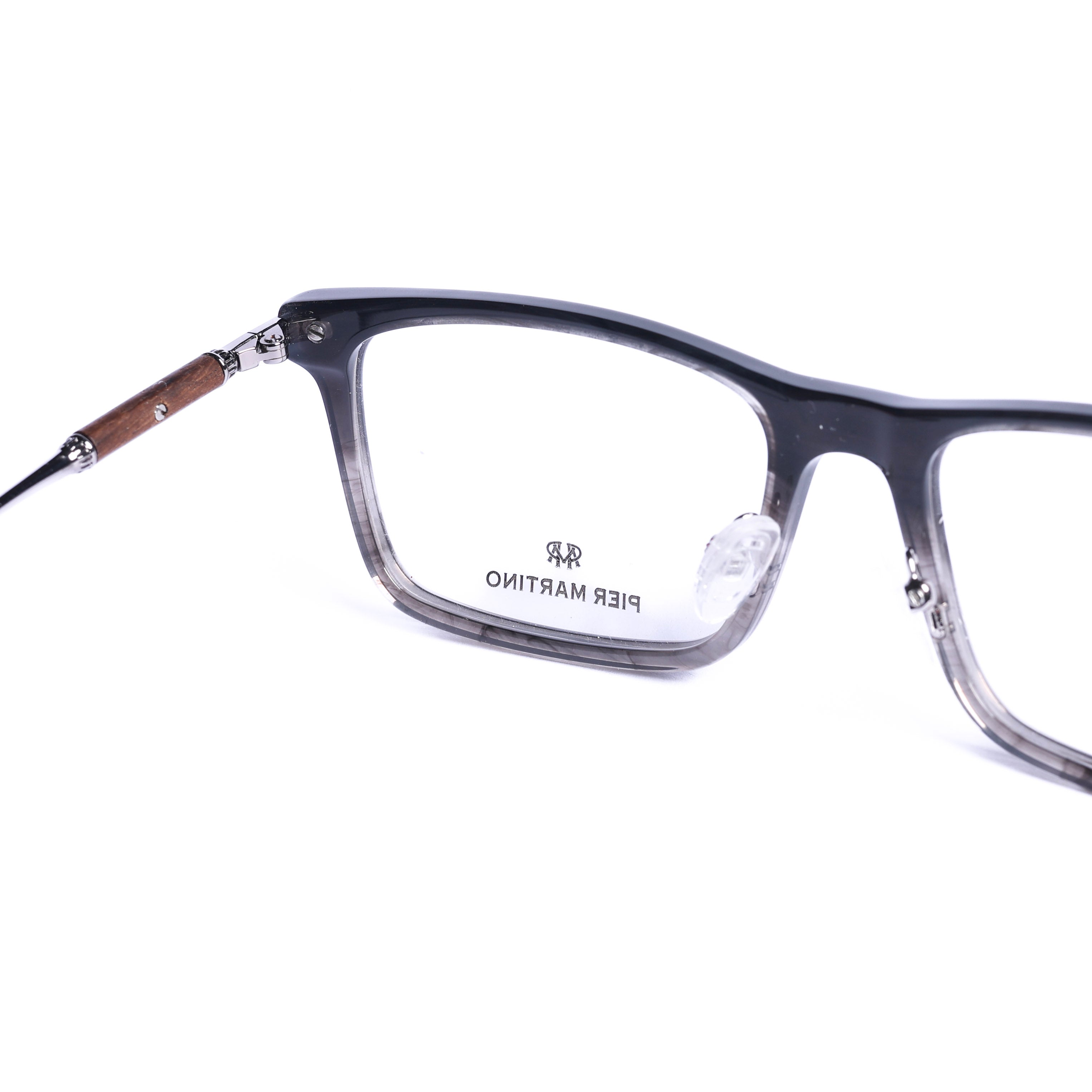 Rectangular Grey Silver Eyeglasses