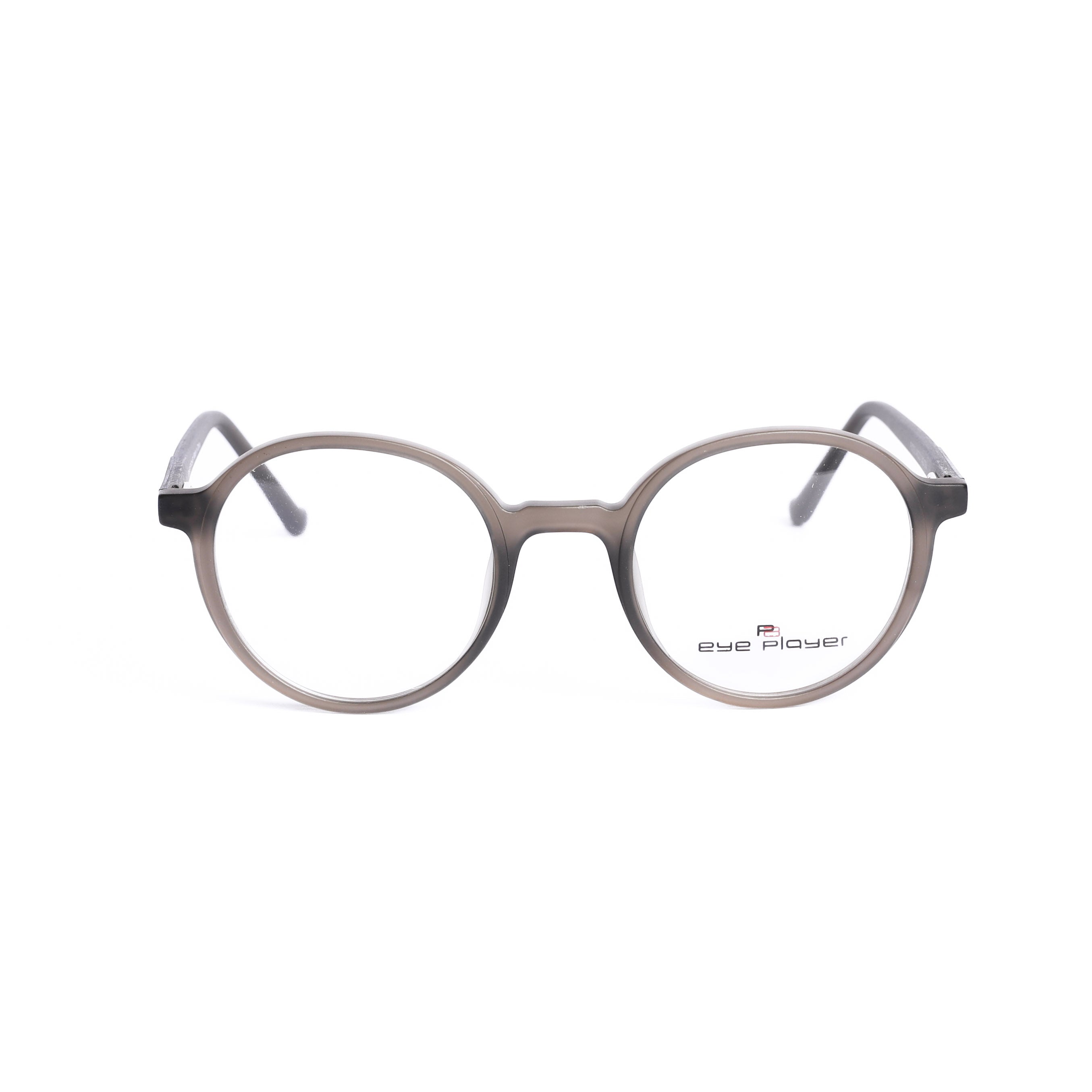 Round Dark Gray Eyeglasses