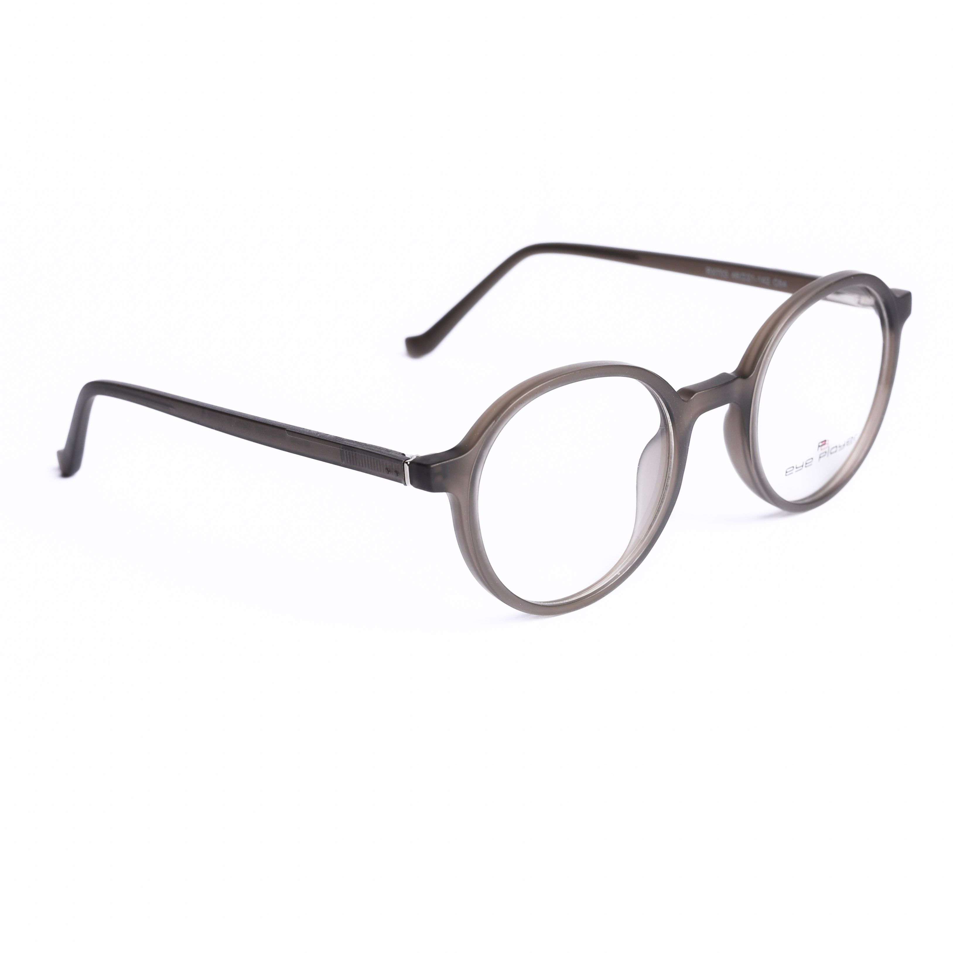 Round Dark Gray Eyeglasses