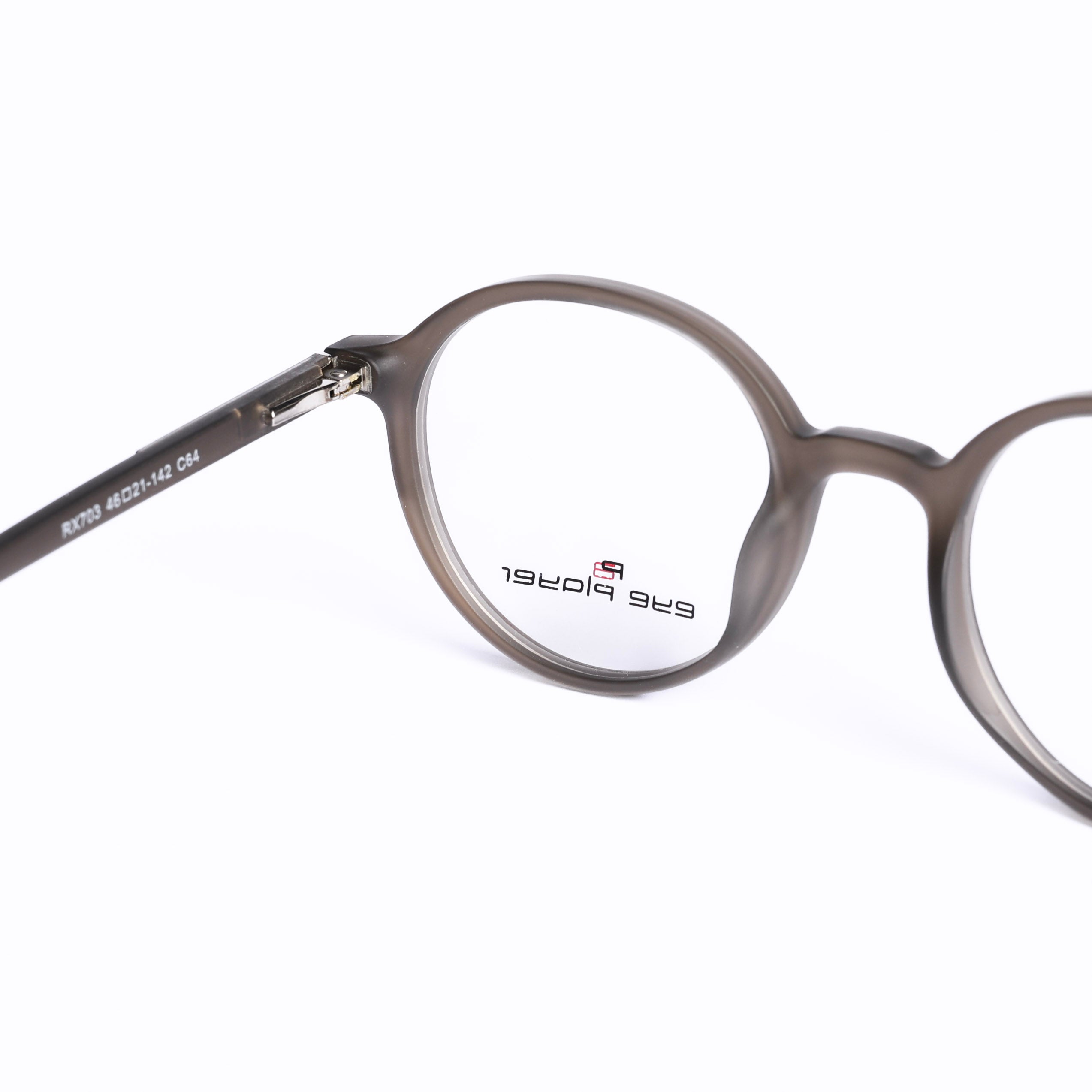 Round Dark Gray Eyeglasses