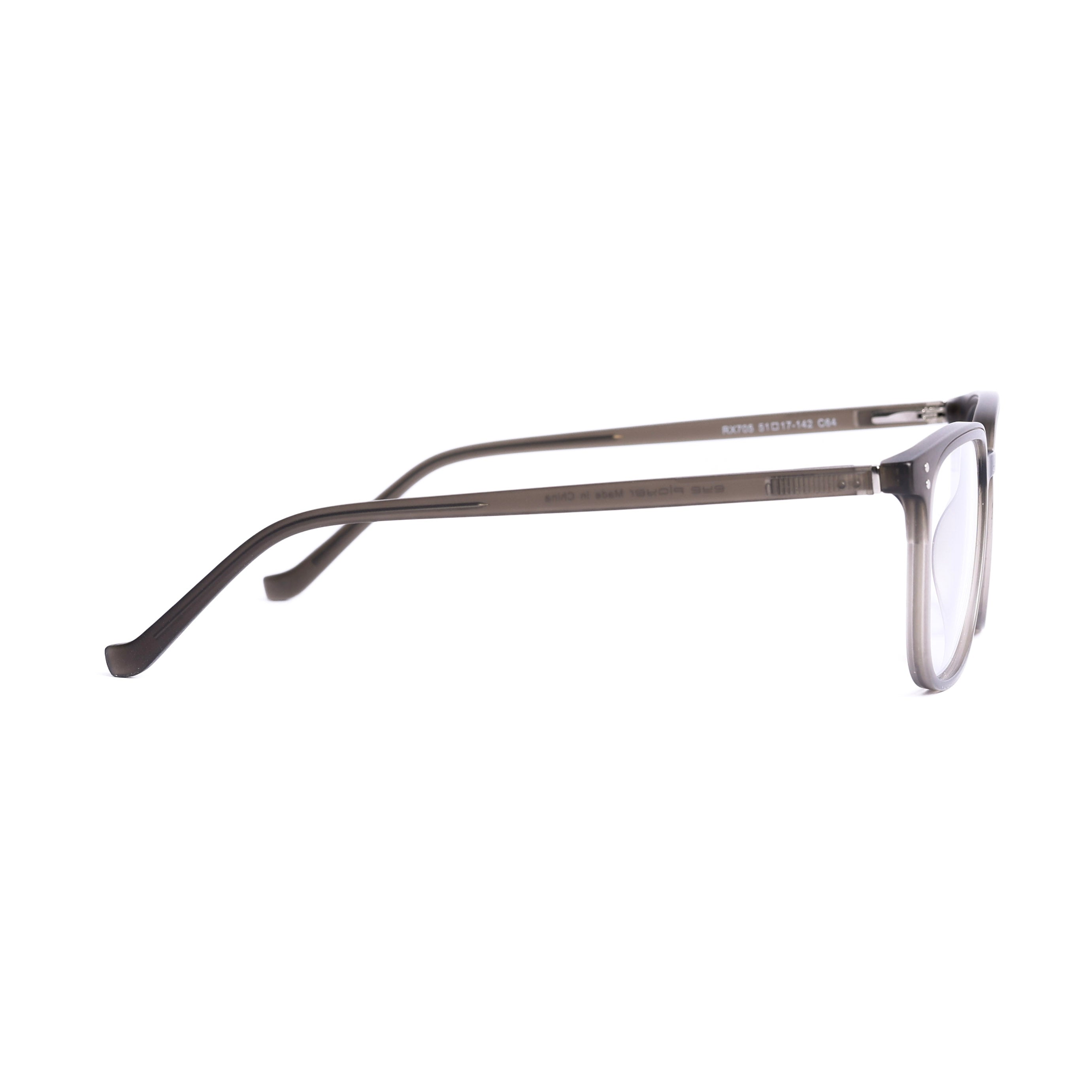 Square Metalic Gray Eyeglasses