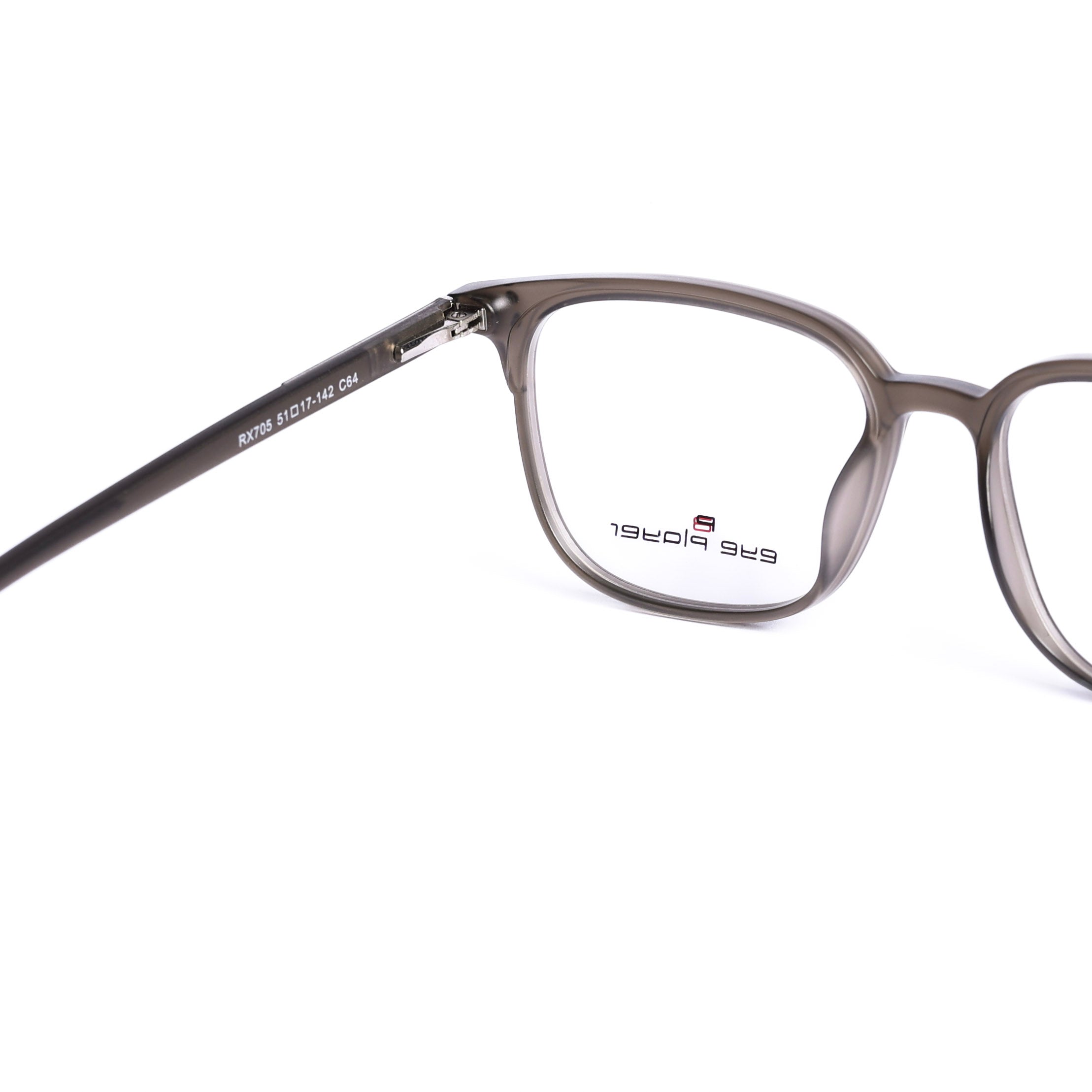 Square Metalic Gray Eyeglasses