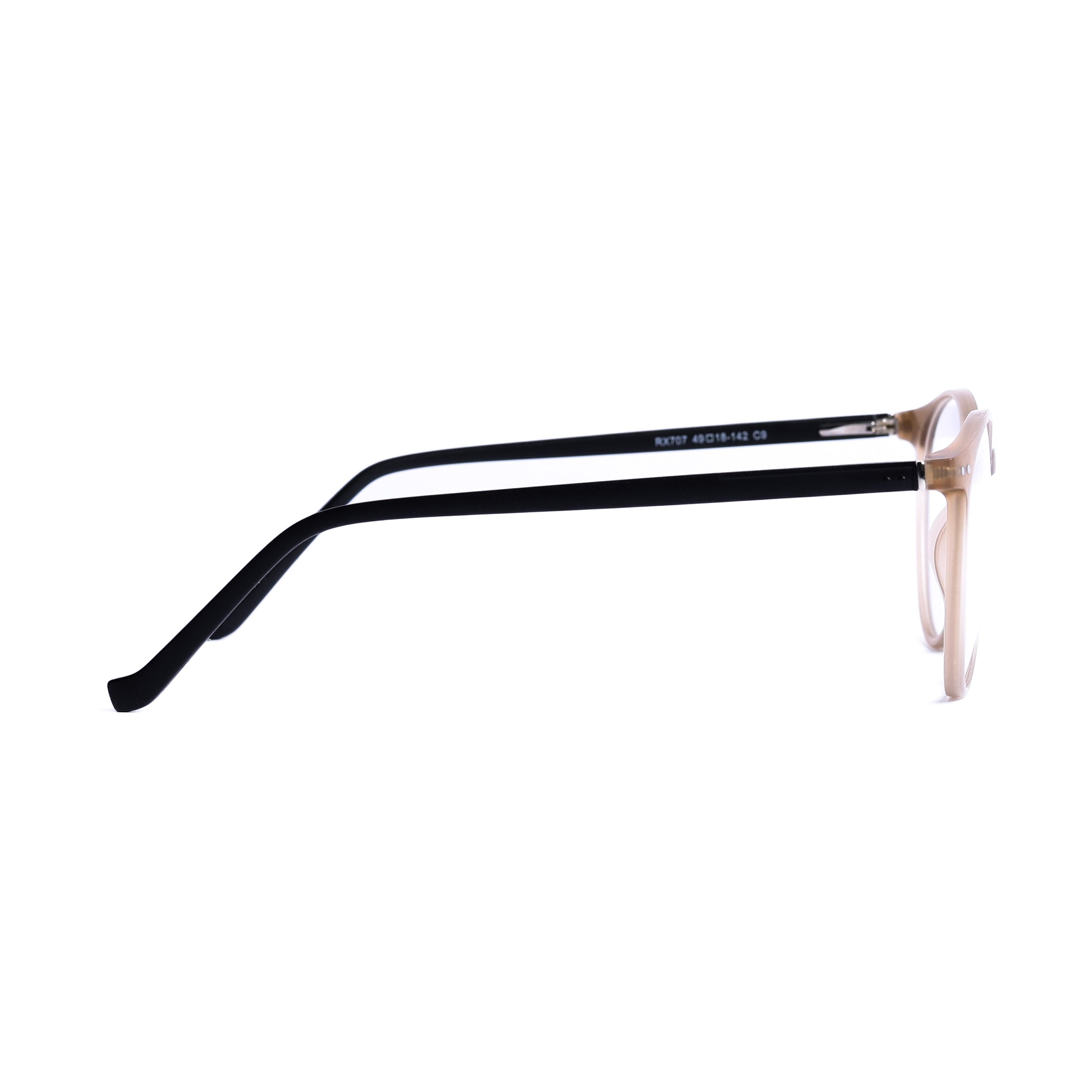 Round Beige Eyeglasses