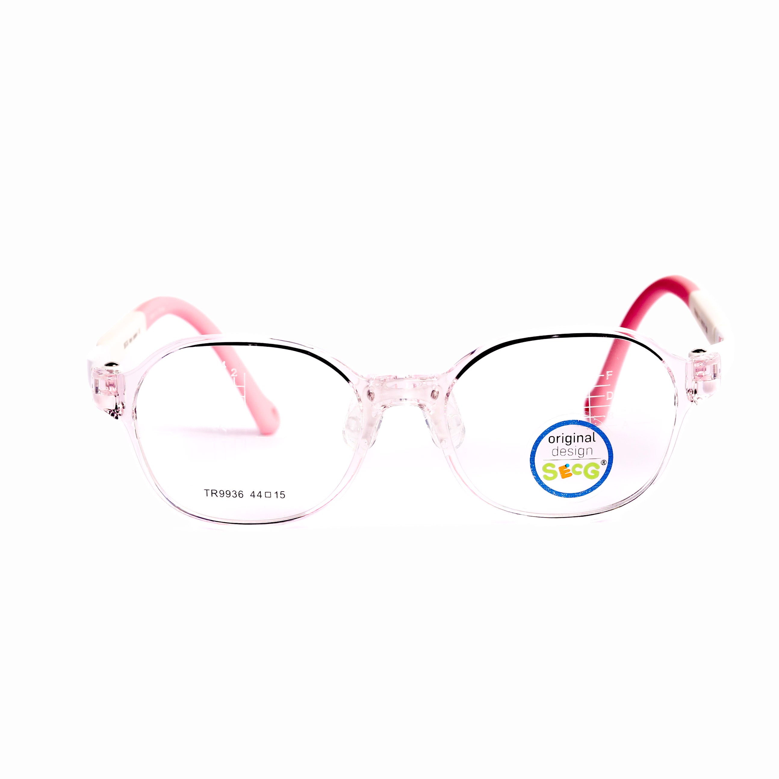 Kids Round Tran Pink Eyeglasses