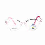 Kids Round Tran Pink Eyeglasses
