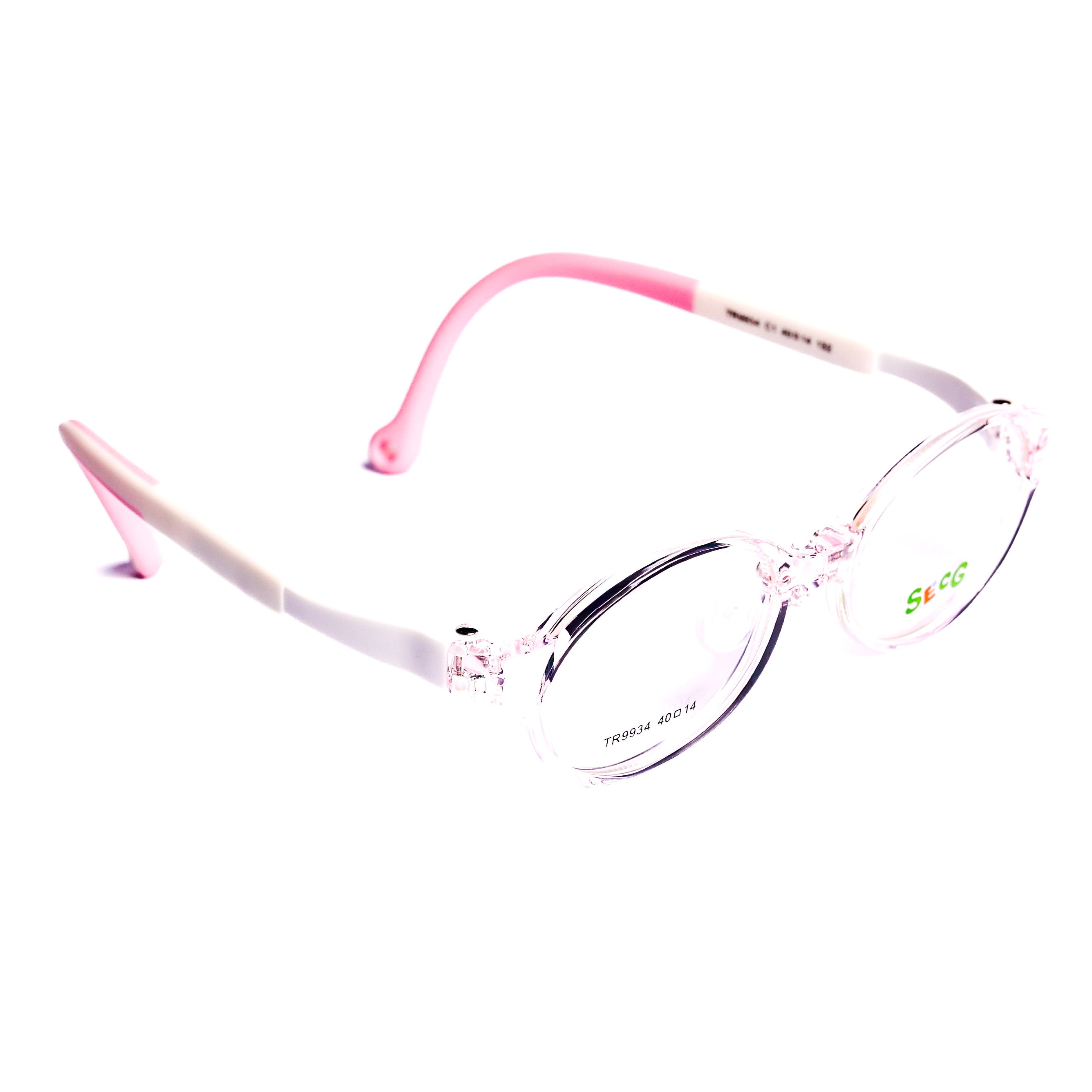 Kids Round Tran Pink Eyeglasses