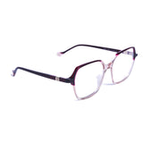 Square Pink Transparent Eyeglasses