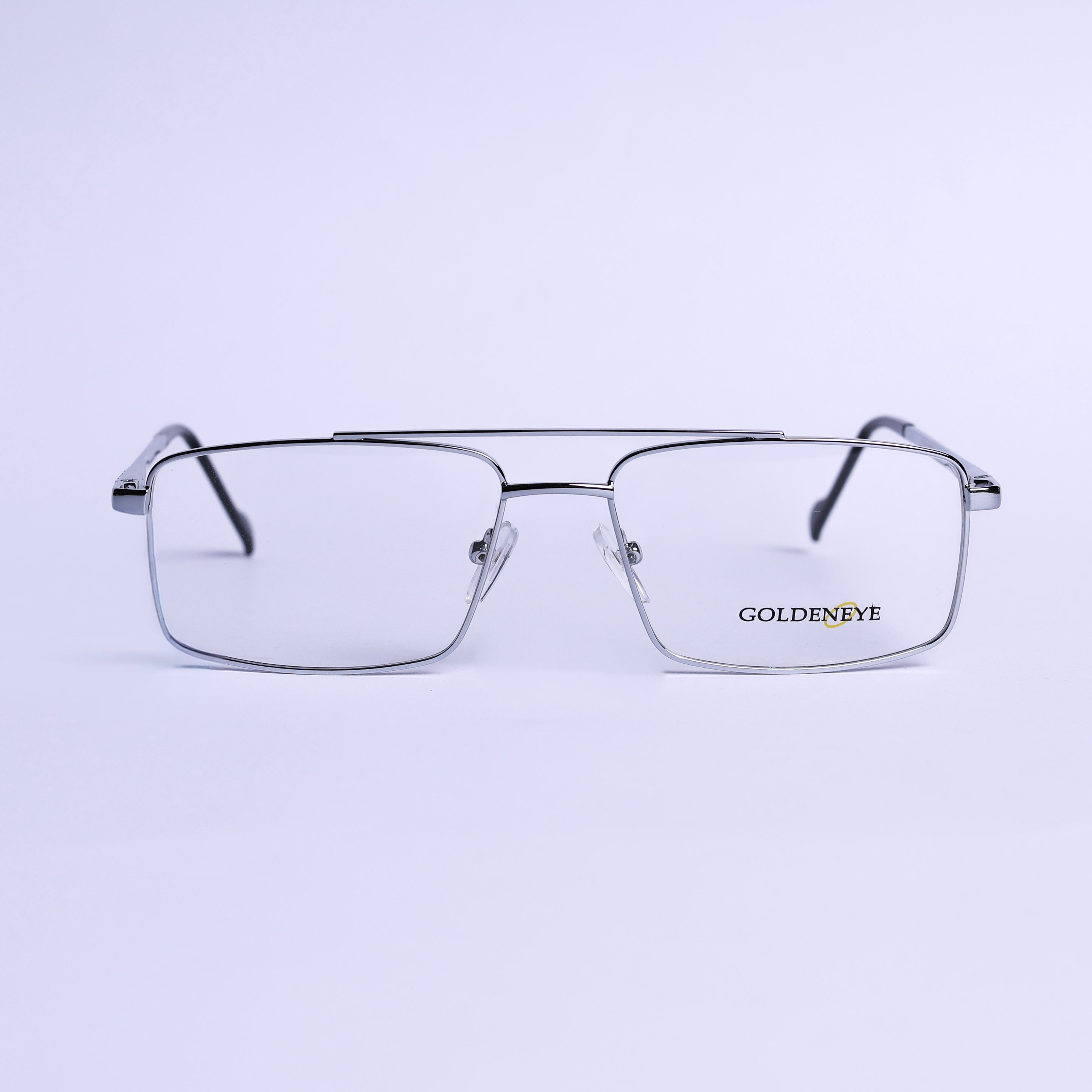 نظارات طبية مربع فضي