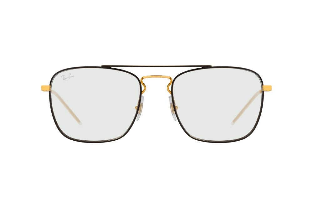 Square Black On Gold Eyeglasses