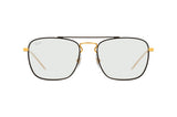 Square Black On Gold Eyeglasses