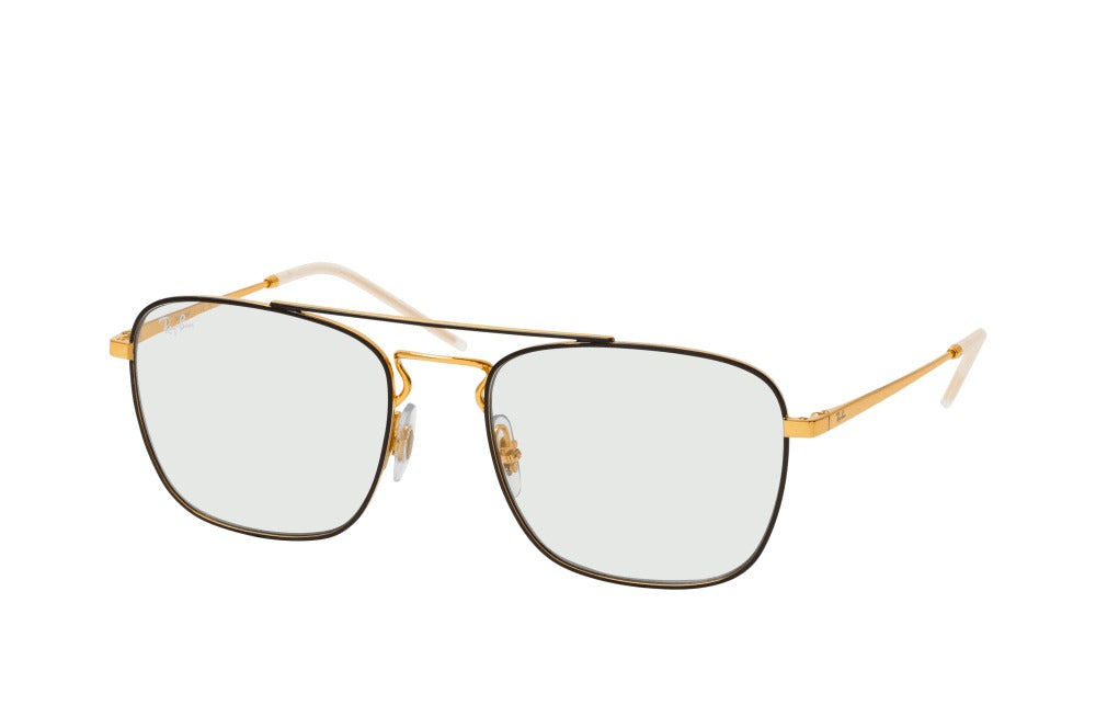 Square Black On Gold Eyeglasses