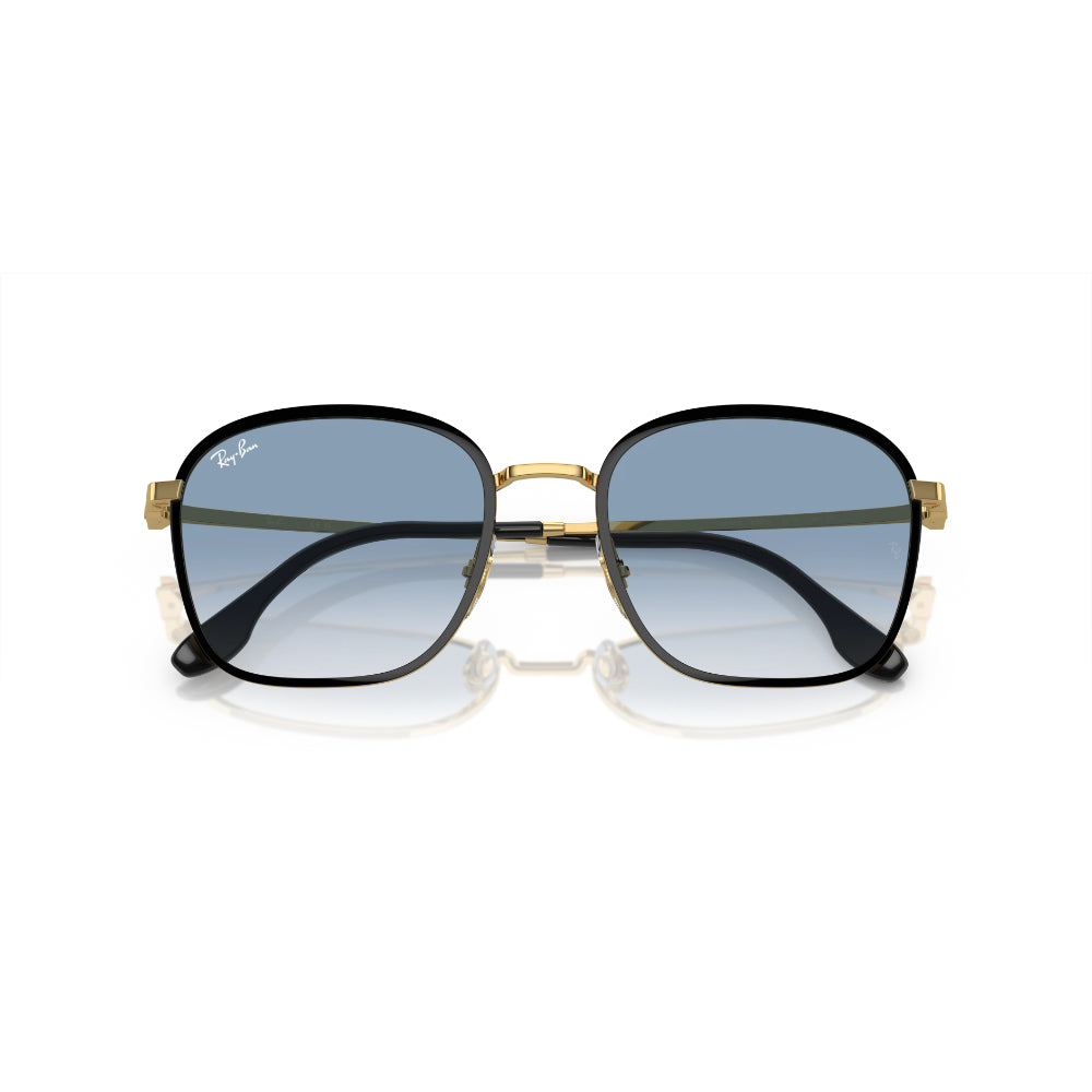 Square Black On Gold Sunglasses
