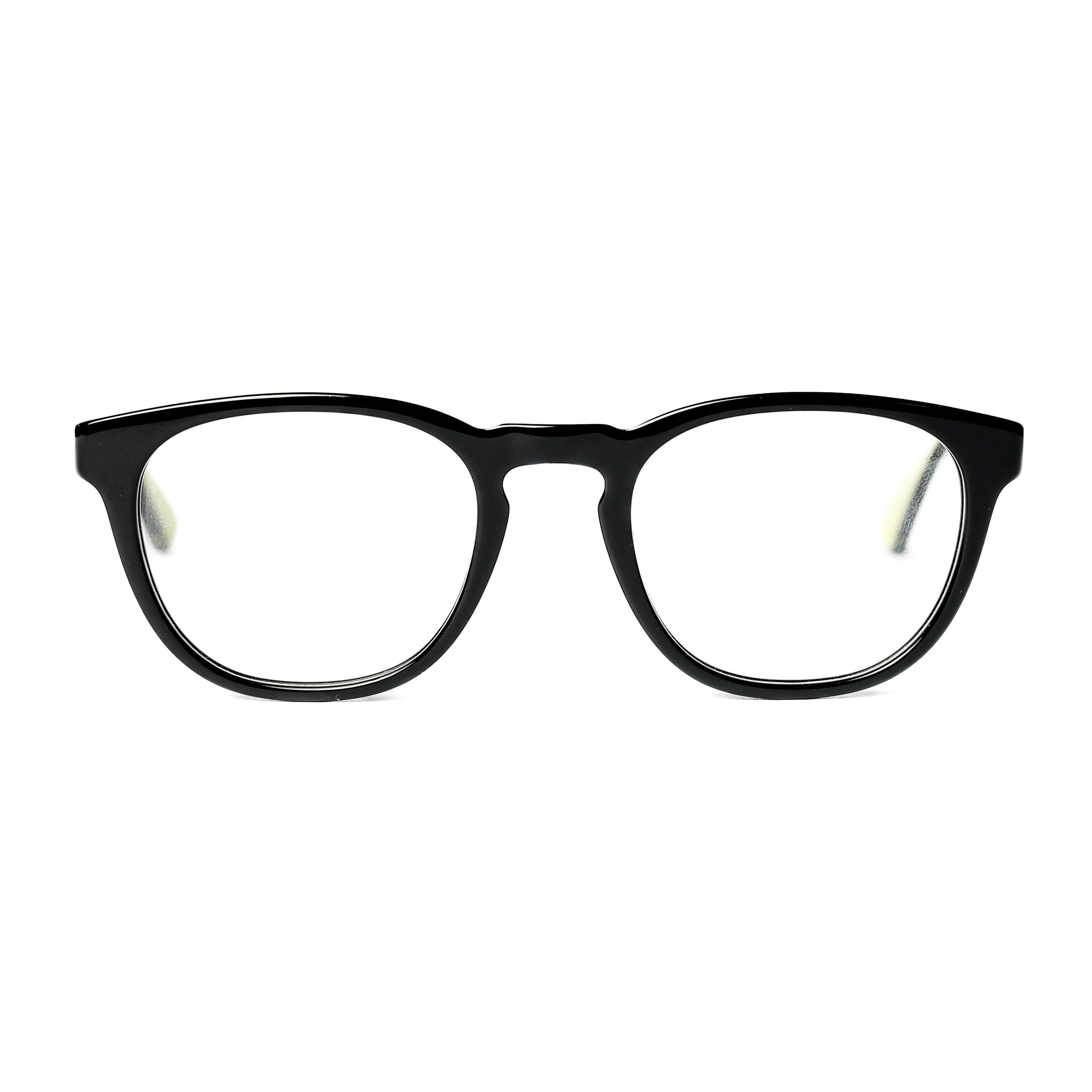 Round Black Glossy Eyeglasses